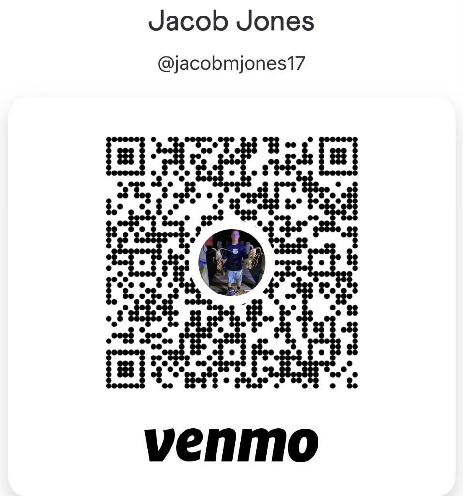 Venmo QR code for Jacob Jones. Tap to send $99.99.